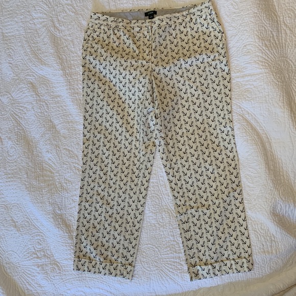 Vintage J Crew Anchors Away Ivory Crop Pants 8 - Picture 1 of 8